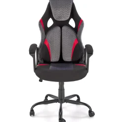 Garnero Arredamenti Sedie Da Ufficio|Sedie Scrivania Ufficio-Sedia da gaming ergonomica con supporto lombare in tessuto grigio nero rosso Buzz