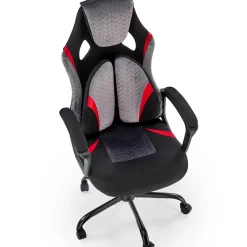Garnero Arredamenti Sedie Da Ufficio|Sedie Scrivania Ufficio-Sedia da gaming ergonomica con supporto lombare in tessuto grigio nero rosso Buzz