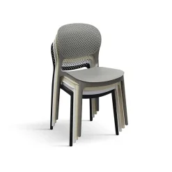 Garnero Arredamenti Sedie Da Giardino-Sedia da giardino esterno bar dehors impilabile in polipropilene Elbow Nero