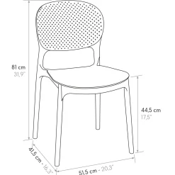 Garnero Arredamenti Sedie Da Giardino-Sedia da giardino esterno bar dehors impilabile in polipropilene Elbow Nero