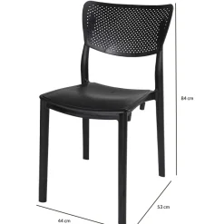 Garnero Arredamenti Sedie Da Giardino-Sedia da giardino esterno bar dehors impilabile plastica Aura Nero