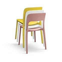 Garnero Arredamenti Sedie Da Giardino-Sedia da giardino esterno bar dehors impilabile polipropilene Halyard Rosa