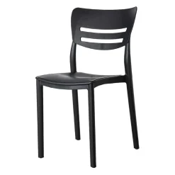 Garnero Arredamenti Sedie Da Giardino-Sedia da giardino esterno bar dehors impilabile polipropilene antracite Greta Grigio
