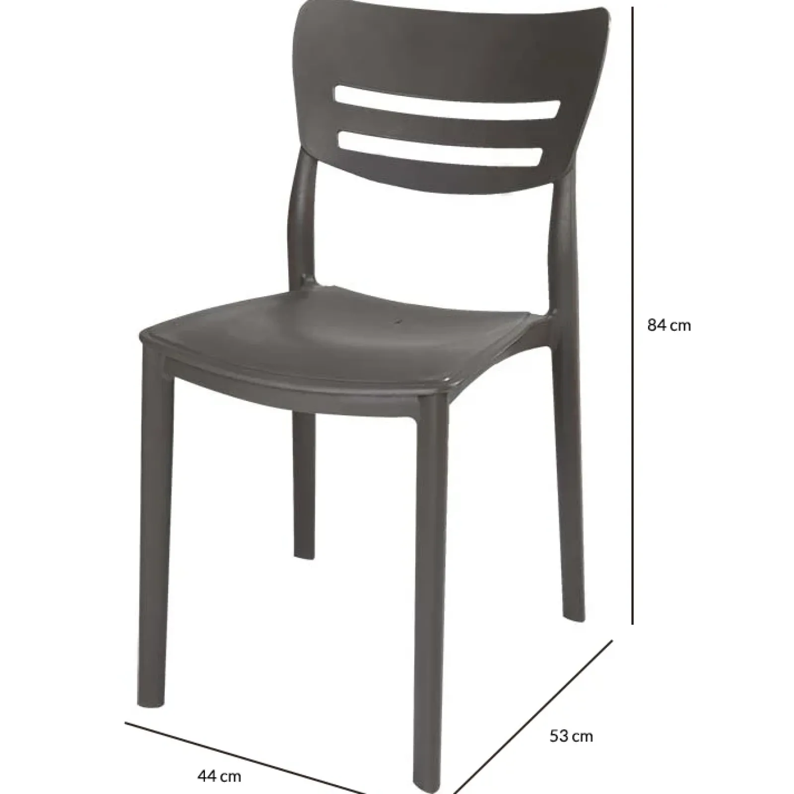 Garnero Arredamenti Sedie Da Giardino-Sedia da giardino esterno bar dehors impilabile polipropilene antracite Greta Grigio