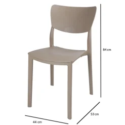 Garnero Arredamenti Sedie Da Giardino-Sedia da giardino esterno bar dehors impilabile polipropilene beige Tania Tortora