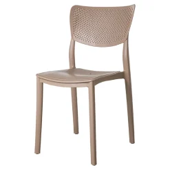 Garnero Arredamenti Sedie Da Giardino-Sedia da giardino esterno bar dehors impilabile plastica Aura Tortora