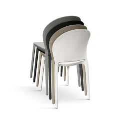 Garnero Arredamenti Sedie Da Giardino-Sedia da giardino esterno bar dehors impilabile in polipropilene Pelican Bianco