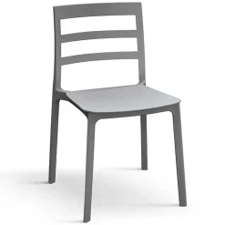 Garnero Arredamenti Sedie Da Giardino-Sedia da giardino esterno bar dehors impilabile polipropilene Nature Grigio