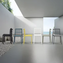 Garnero Arredamenti Sedie Da Giardino-Sedia da giardino esterno bar dehors impilabile polipropilene Nature Grigio