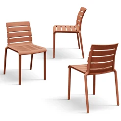 Garnero Arredamenti Sedie Da Giardino-Sedia da giardino esterno bar dehors impilabile in polipropilene Cesca Arancio