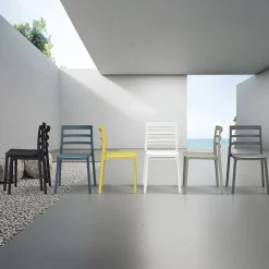 Garnero Arredamenti Sedie Da Giardino-Sedia da giardino esterno bar dehors impilabile polipropilene Nature Giallo