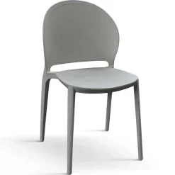 Garnero Arredamenti Sedie Da Giardino-Sedia da giardino esterno bar dehors impilabile in polipropilene Pelican Grigio