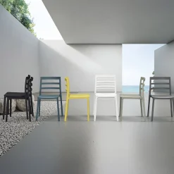 Garnero Arredamenti Sedie Da Giardino-Sedia da giardino esterno bar dehors impilabile polipropilene Nature Nero