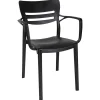 Garnero Arredamenti Sedie Da Giardino|Sedie Polipropilene-Sedia da giardino esterno bar dehors moderna in polipropilene con braccioli nera Gemma