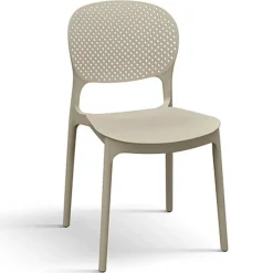 Garnero Arredamenti Sedie Da Giardino-Sedia da giardino esterno bar dehors impilabile in polipropilene Elbow Tortora