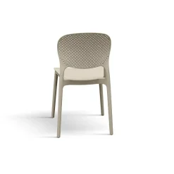 Garnero Arredamenti Sedie Da Giardino-Sedia da giardino esterno bar dehors impilabile in polipropilene Elbow Tortora