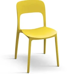 Garnero Arredamenti Sedie Da Giardino-Sedia da giardino esterno bar dehors impilabile polipropilene gialla Halyard Giallo