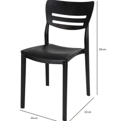 Garnero Arredamenti Sedie Da Giardino-Sedia da giardino esterno bar dehors impilabile polipropilene nera Greta Nero