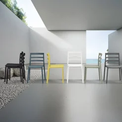 Garnero Arredamenti Sedie Da Giardino-Sedia da giardino esterno bar dehors impilabile polipropilene Nature Bianco