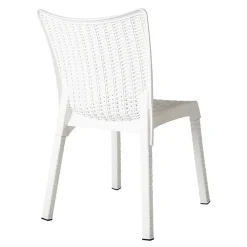 Garnero Arredamenti Sedie Da Giardino-Sedia da giardino esterno bar dehors polipropilene effetto rattan Rossana Bianco