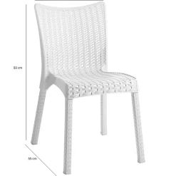 Garnero Arredamenti Sedie Da Giardino-Sedia da giardino esterno bar dehors polipropilene effetto rattan Rossana Bianco