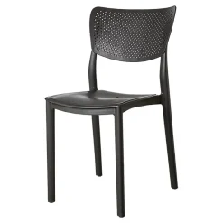 Garnero Arredamenti Sedie Da Giardino-Sedia da giardino esterno bar dehors impilabile polipropilene antracite Aura Grigio