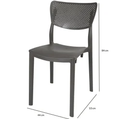 Garnero Arredamenti Sedie Da Giardino-Sedia da giardino esterno bar dehors impilabile polipropilene antracite Aura Grigio