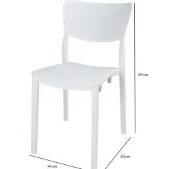 Garnero Arredamenti Sedie Da Giardino-Sedia da giardino esterno bar dehors impilabile polipropilene Aura Bianco