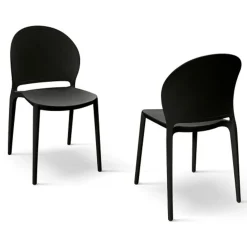 Garnero Arredamenti Sedie Da Giardino-Sedia da giardino esterno bar dehors impilabile in polipropilene Pelican Nero