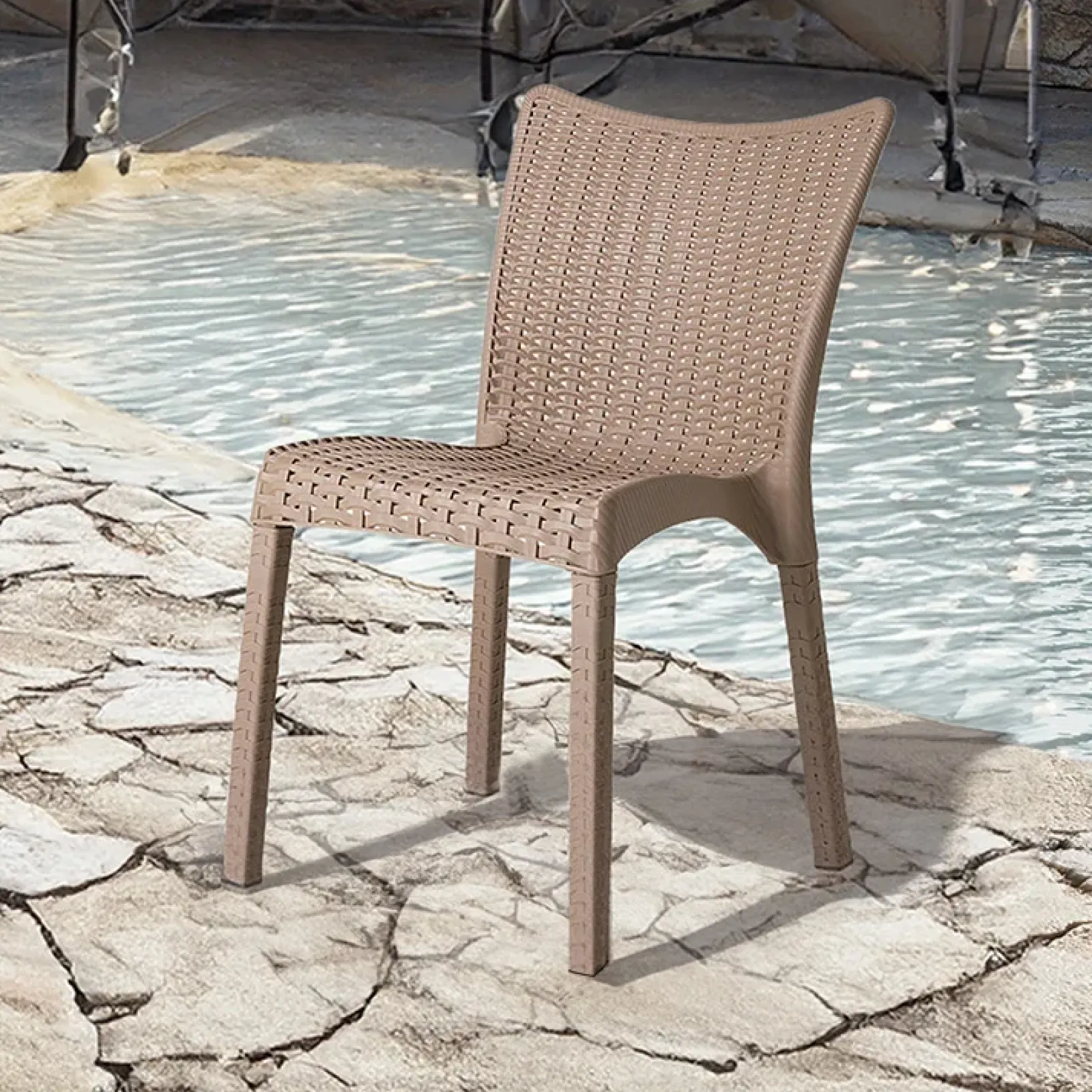 Garnero Arredamenti Sedie Da Giardino-Sedia da giardino esterno bar dehors polipropilene effetto rattan Rossana Tortora