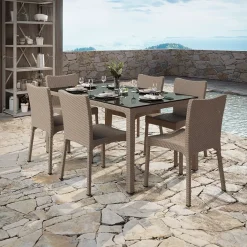 Garnero Arredamenti Sedie Da Giardino-Sedia da giardino esterno bar dehors polipropilene effetto rattan Rossana Tortora