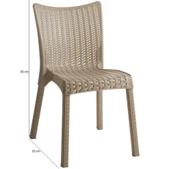 Garnero Arredamenti Sedie Da Giardino-Sedia da giardino esterno bar dehors polipropilene effetto rattan Rossana Tortora