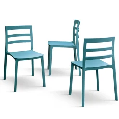 Garnero Arredamenti Sedie Da Giardino-Sedia da giardino esterno bar dehors impilabile polipropilene Nature Blu