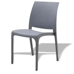 Garnero Arredamenti Sedie Da Giardino-Sedia da giardino impilabile polipropilene Tape Gihome® Grigio