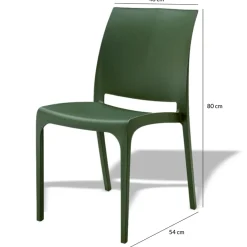 Garnero Arredamenti Sedie Da Giardino-Sedia da giardino impilabile polipropilene Tape Gihome® Verde