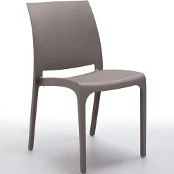 Garnero Arredamenti Sedie Da Giardino-Sedia da giardino impilabile polipropilene grigio Tape Gihome® Tortora