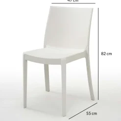 Garnero Arredamenti Sedie Da Giardino-Sedia da giardino impilabile plastica Olbia Bianco