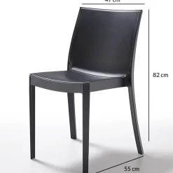 Garnero Arredamenti Sedie Da Giardino-Sedia da giardino impilabile plastica Olbia Nero