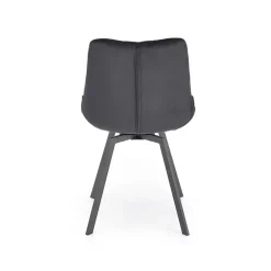 Garnero Arredamenti Sedie In Tessuto-Sedia da pranzo imbottita in velluto Sango Nero