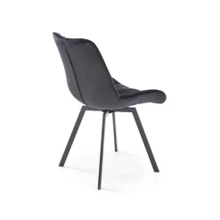 Garnero Arredamenti Sedie In Tessuto-Sedia da pranzo imbottita in velluto Sango Nero