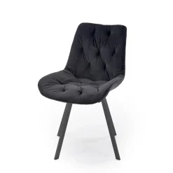 Garnero Arredamenti Sedie In Tessuto-Sedia da pranzo imbottita in velluto Sango Nero