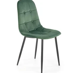 Garnero Arredamenti Sedie In Tessuto-Sedia da pranzo imbottita in velluto verde Amos