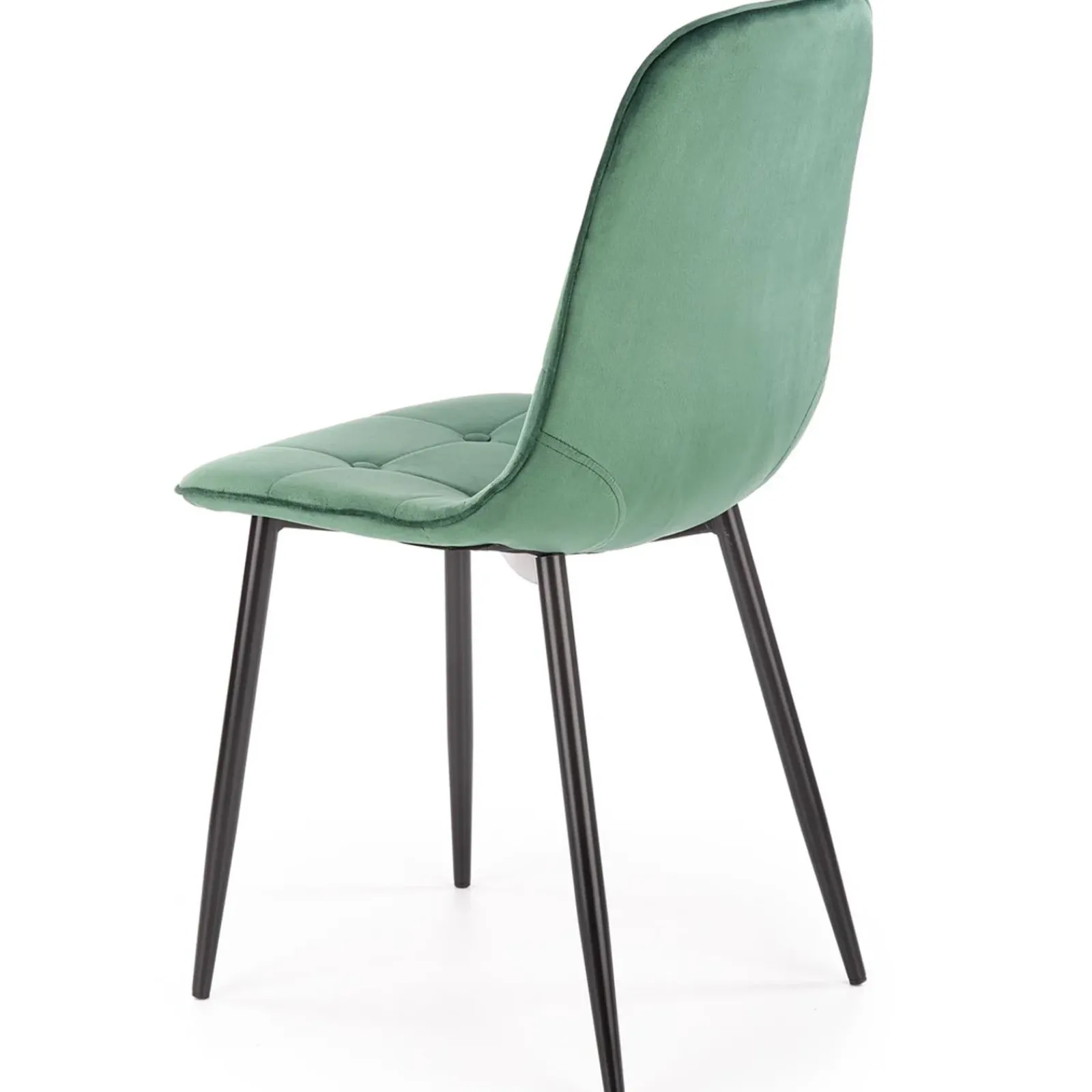 Garnero Arredamenti Sedie In Tessuto-Sedia da pranzo imbottita in velluto verde Amos