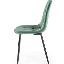 Garnero Arredamenti Sedie In Tessuto-Sedia da pranzo imbottita in velluto verde Amos