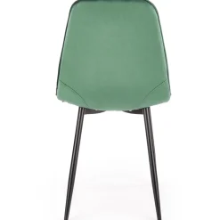 Garnero Arredamenti Sedie In Tessuto-Sedia da pranzo imbottita in velluto verde Amos