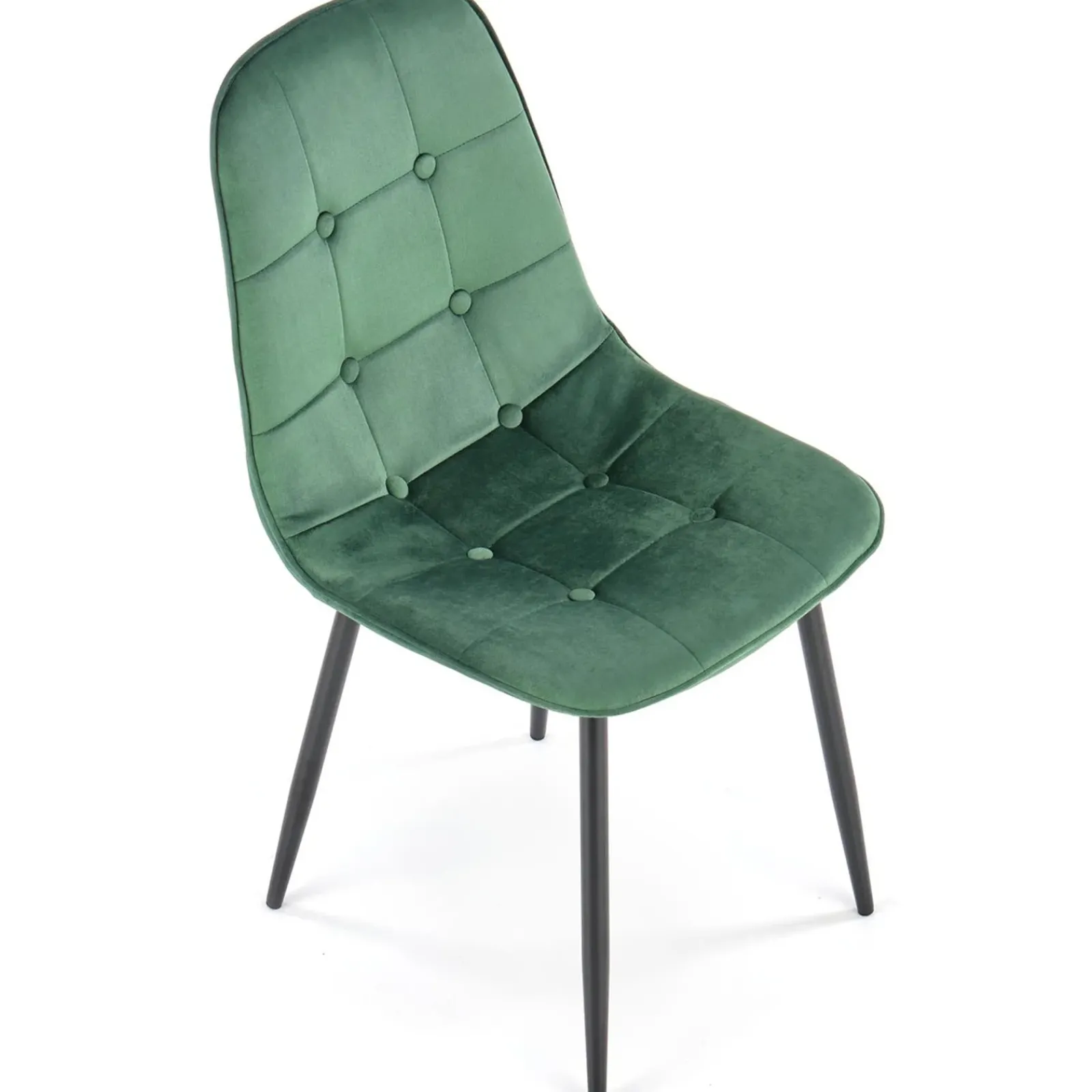 Garnero Arredamenti Sedie In Tessuto-Sedia da pranzo imbottita in velluto verde Amos