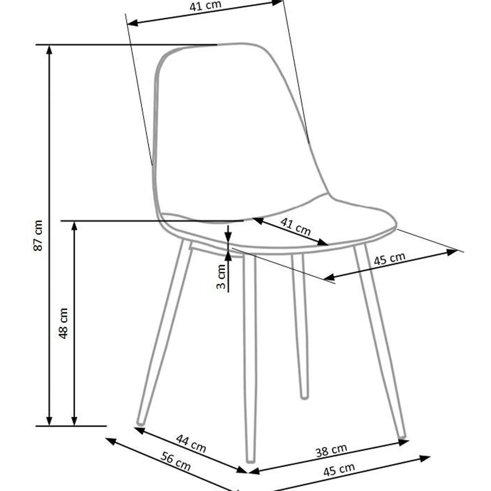 Garnero Arredamenti Sedie In Tessuto-Sedia da pranzo imbottita in velluto verde Amos