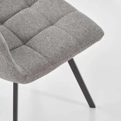 Garnero Arredamenti Sedie In Tessuto-Sedia da pranzo imbottita in tessuto nero  Kristen Grigio