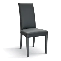 Garnero Arredamenti Sedie Imbottite Ecopelle-Sedia da pranzo imbottita in ecopelle Ikon Antracite