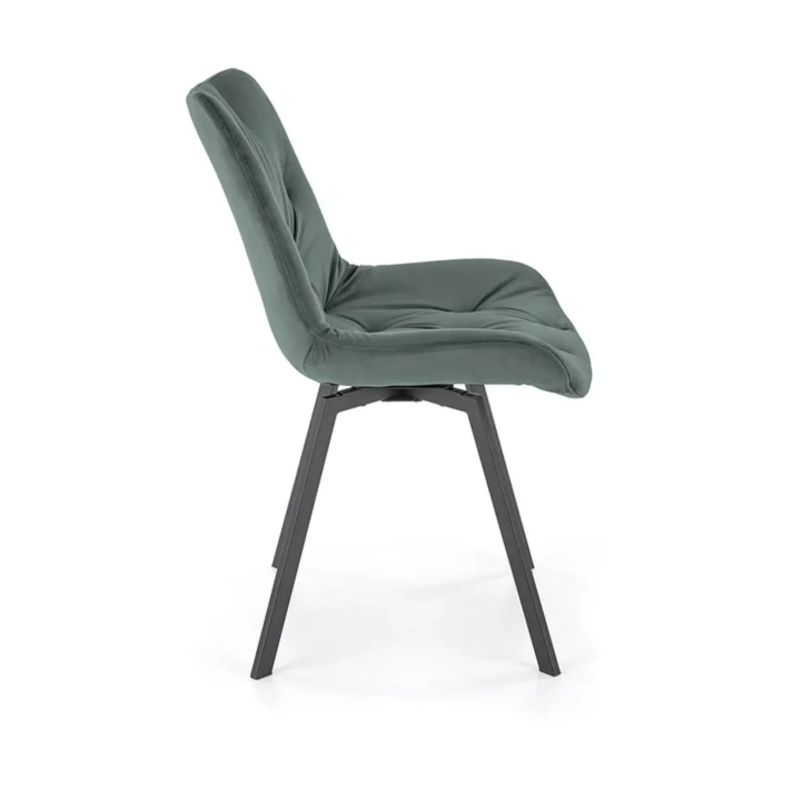 Garnero Arredamenti Sedie In Tessuto-Sedia da pranzo imbottita in velluto scuro nero Sango Verde